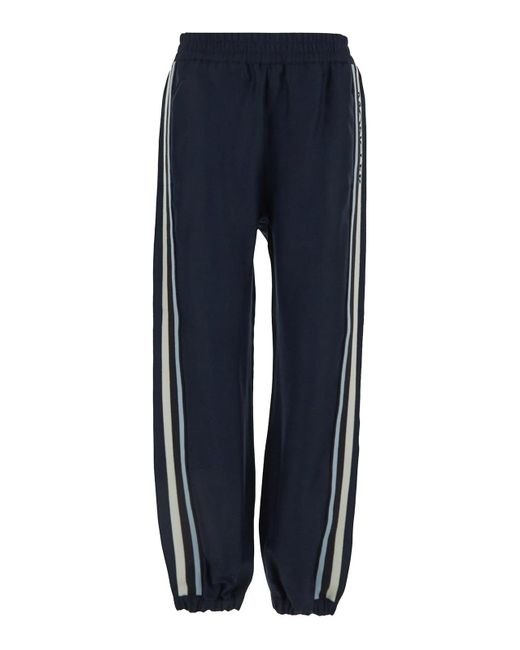 Moncler Blue Trousers With Side Pockets
