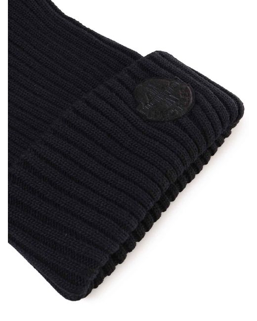 Moncler Black Wool Cap for men