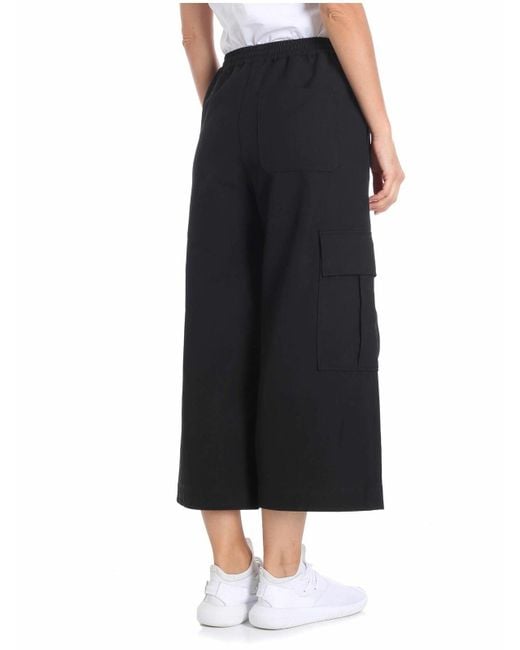 KENZO Black Crop Trousers With Pockets