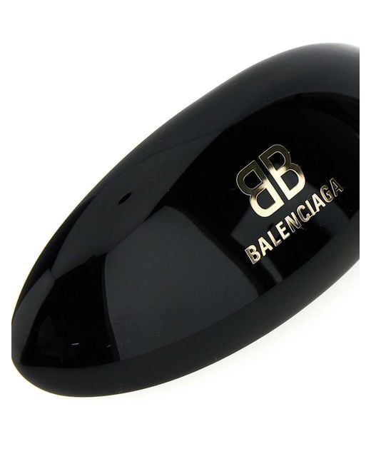 Balenciaga Black Logo Hair Clip