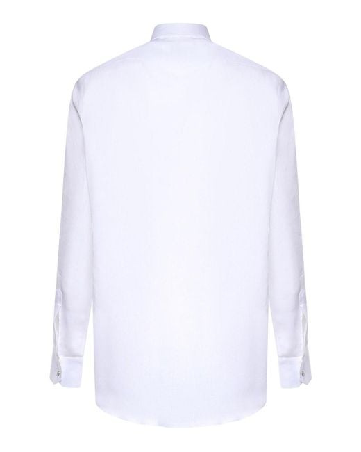 Sartorio Napoli White Texas Linen Shirt for men