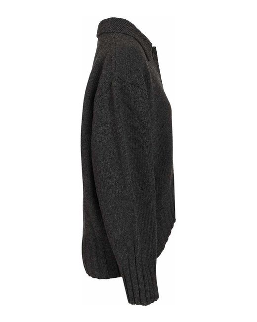 The Attico Black Cardigan With Embroidered Logo