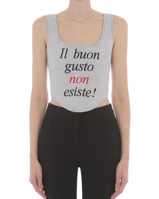 Moschino Gray Archive Catwalk Top