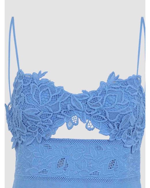 Ermanno Scervino Blue Sleeveless Midi Dress