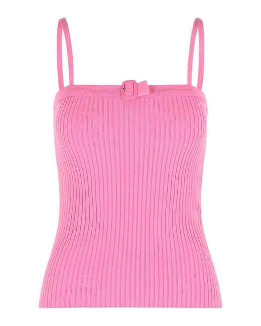 Courreges Pink Buckle Tank Top