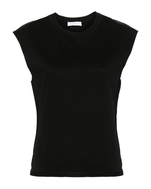 Rabanne Black Cotton T-Shirt With Chain Detail