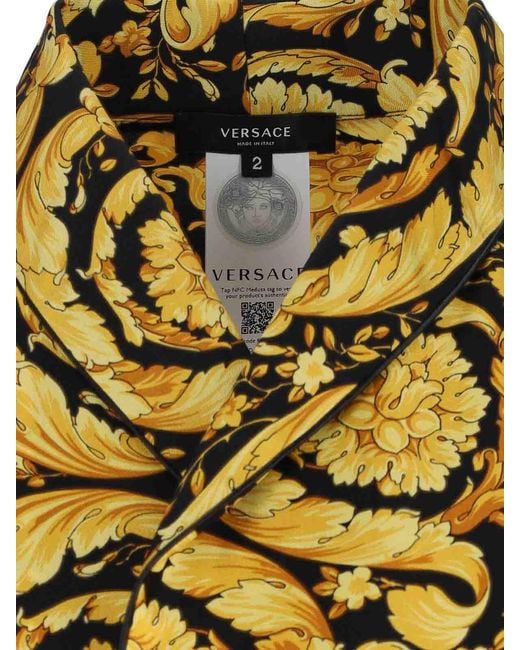 Versace Metallic Silk Dressing Gown