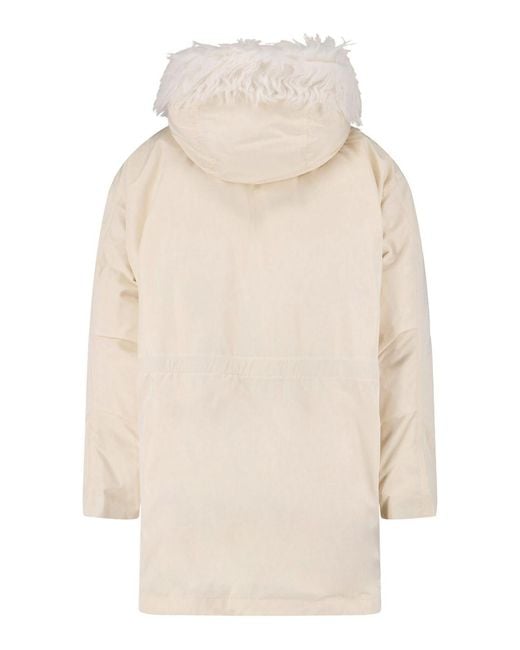 Jil Sander Natural Faux Fur Parka