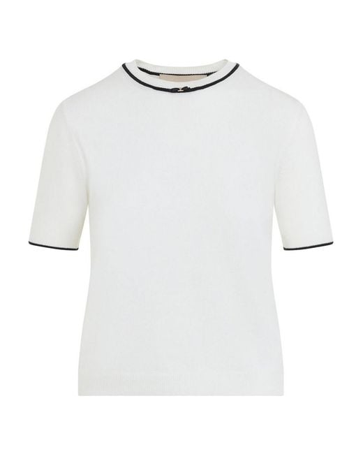 Valentino White Knit Wool T-Shirt