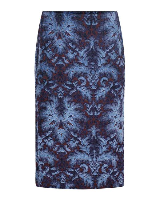 Etro Blue Skirt Made Of Viscose Blend