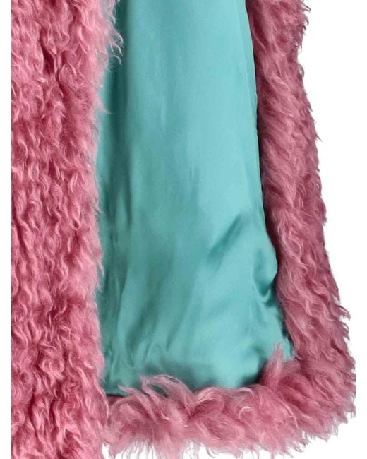 BECAGLI Pink Fur Effect Coat
