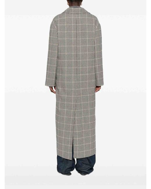 Tagliatore Gray Wool Single-Breasted Coat