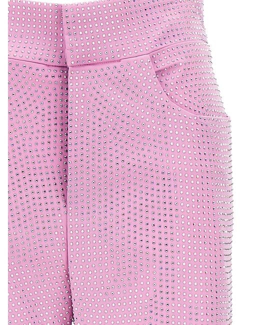 GIUSEPPE DI MORABITO Pink Cotton Pants With Crystals
