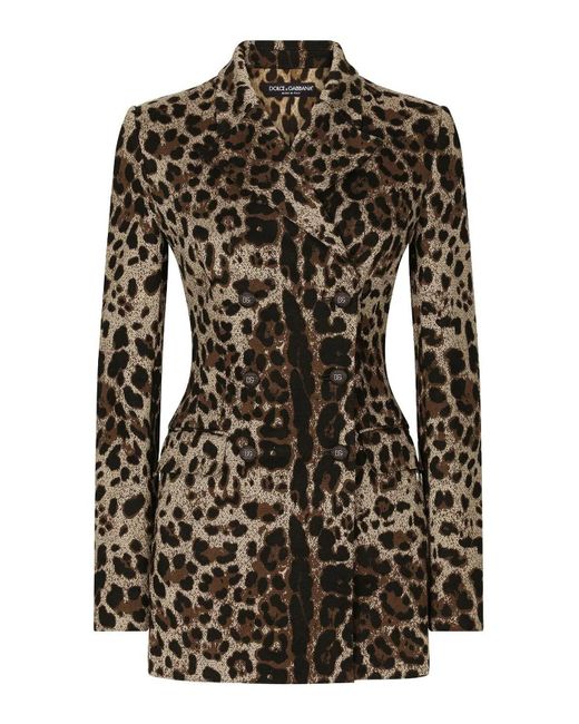Dolce & Gabbana Black Leo Print Jacket