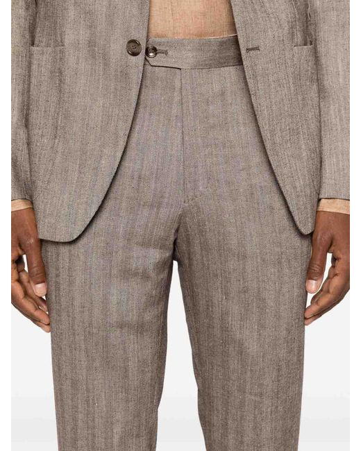 Tagliatore Gray Lightweight Linen Suit for men