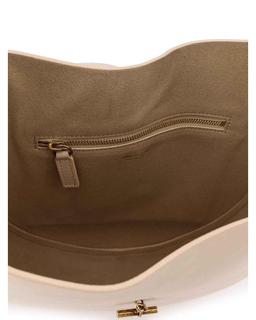 MINOBOSSI White Lizzie Leather Shoulder Bag