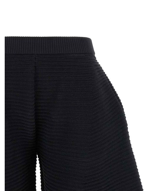 Issey Miyake Blue Corrugated Knit Pants