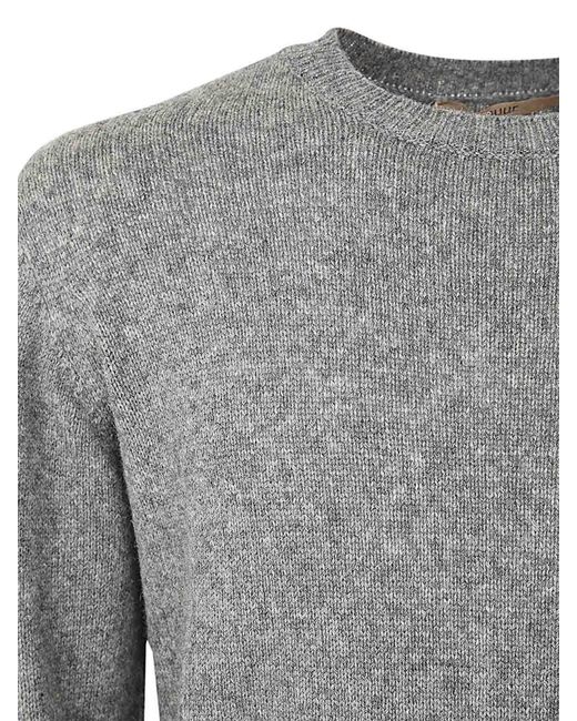 Nuur Gray Long Sleeves Crew Neck Sweater for men