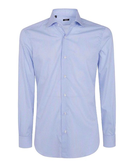 Barba Napoli Blue Classic Stripes Shirt for men