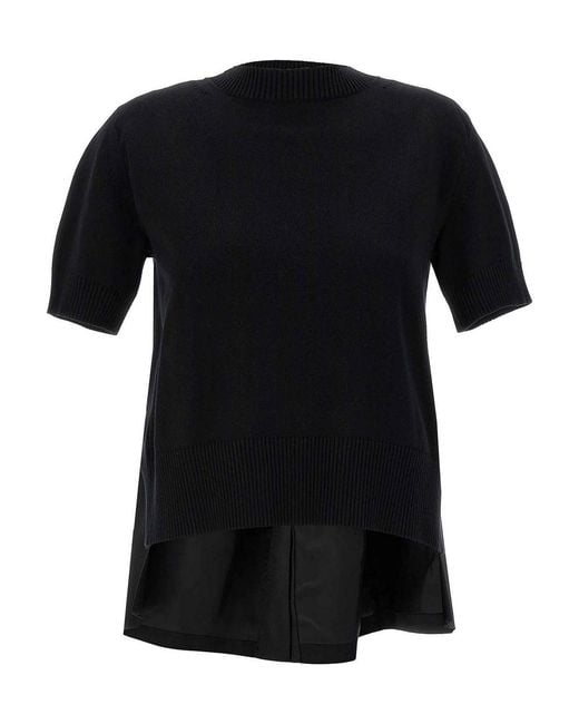 Sacai Black Patchwork Sweater