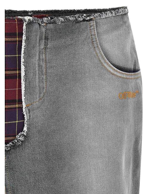 Off-White c/o Virgil Abloh Gray Patchwork Skirt
