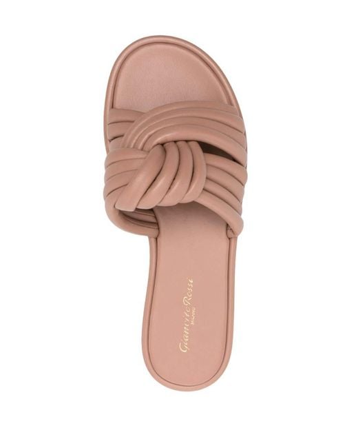 Gianvito Rossi Pink Leather Flat Sandals