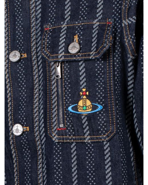 Vivienne Westwood Blue Striped Casual Jacket for men