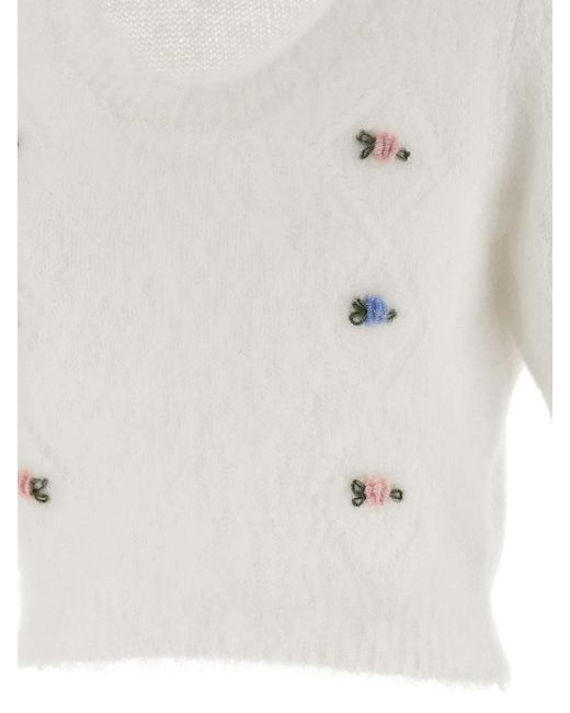 Alessandra Rich White Sweaters