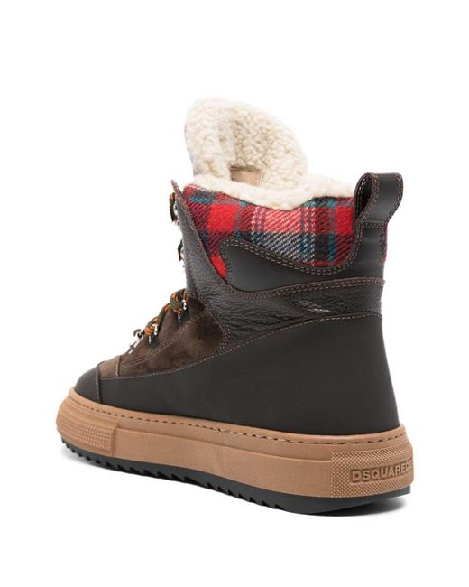 DSquared² Brown Lace-Up High Top Boots