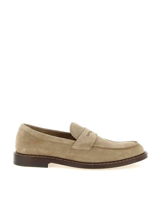 Doucal's Brown Suede Loafers for men