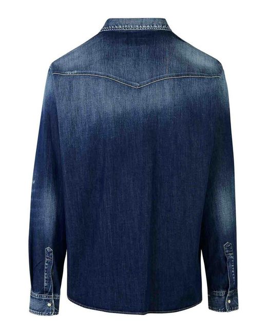 DSquared² Blue Cotton Shirt for men