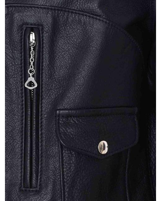 Schott Nyc Blue Leather Jacket for men