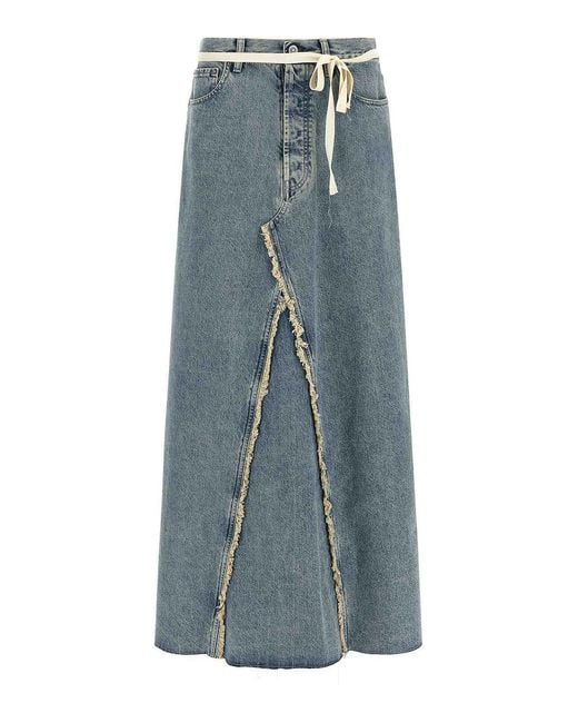 Maison Margiela Blue Raw Hem Denim Skirt