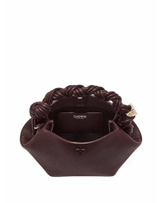 Ganni Brown Bou Bag Mini Grained