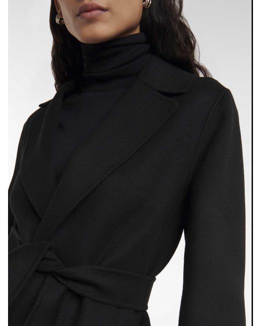 Max Mara Black Pauline Wool Coat