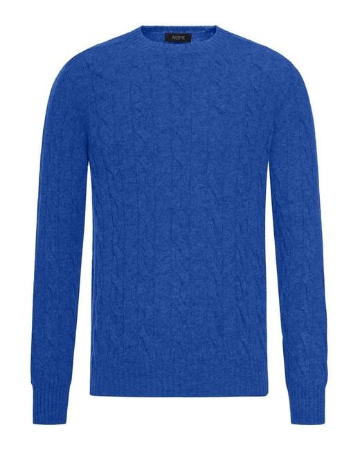 Nome Blue Wool Sweater for men