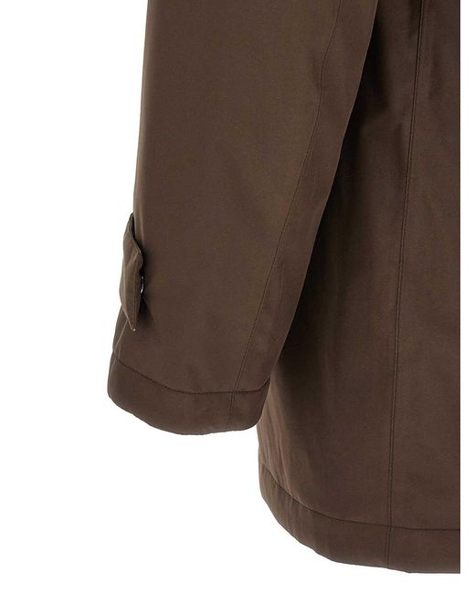 Herno Brown Detachable Hood Parka for men
