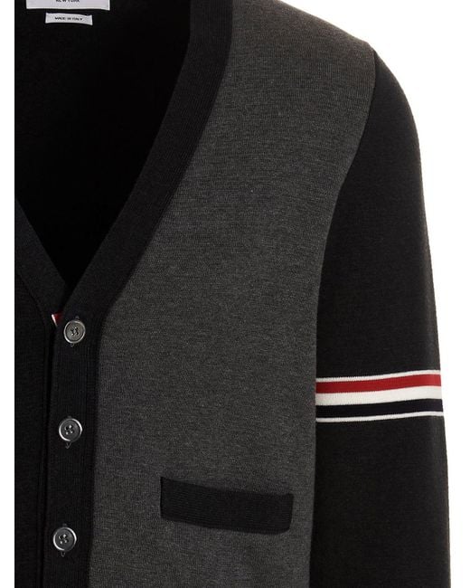 Thom Browne Black Two-Color Cardigan for men