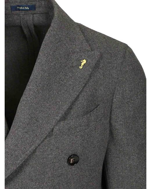 Guarinucci Gray Unlined Double-Breasted Blazer for men