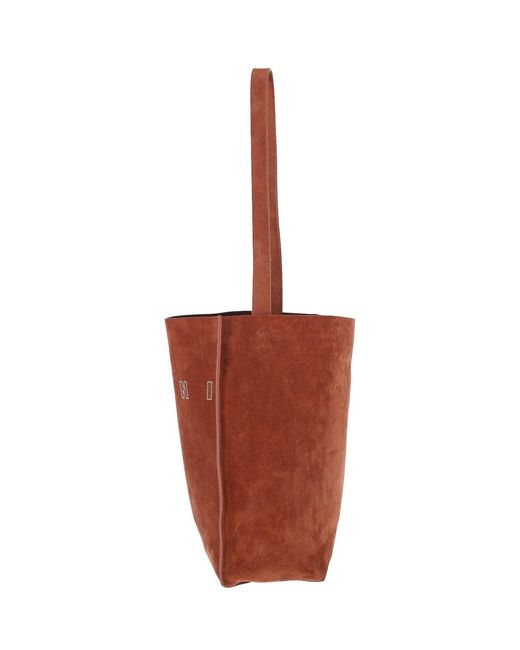 Marni Brown Suede Logo Tote Bag