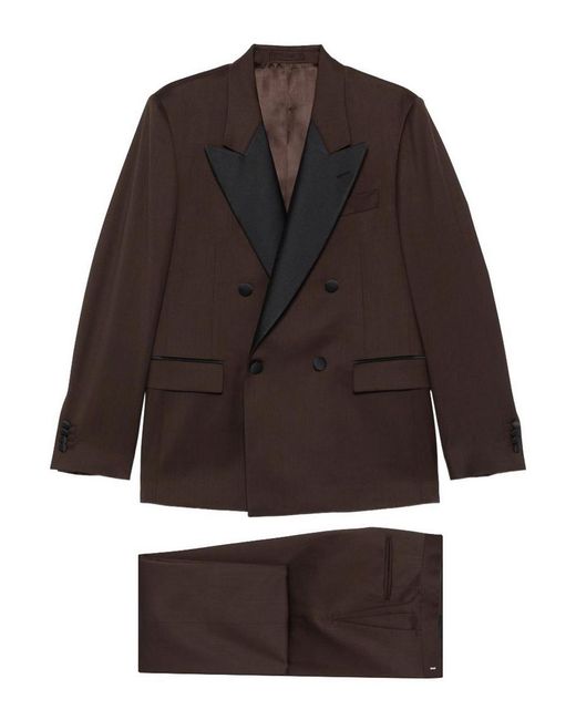 Lardini Brown Double-Breasted Suit for men