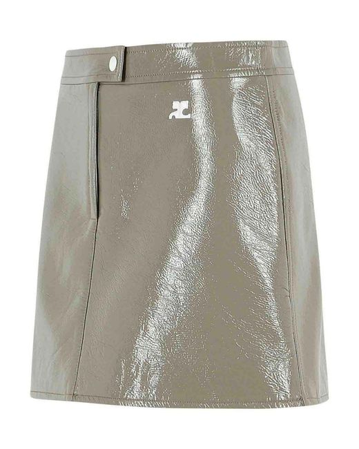 Courreges Gray Reedition Polyester Blend Miniskirt