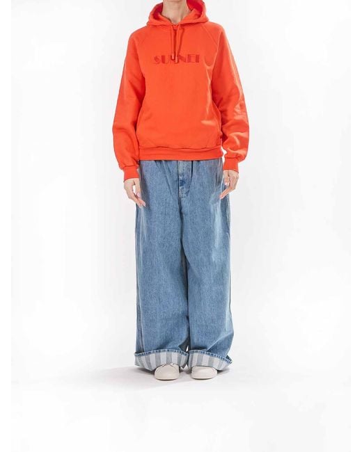 Sunnei Orange Double Hoodie