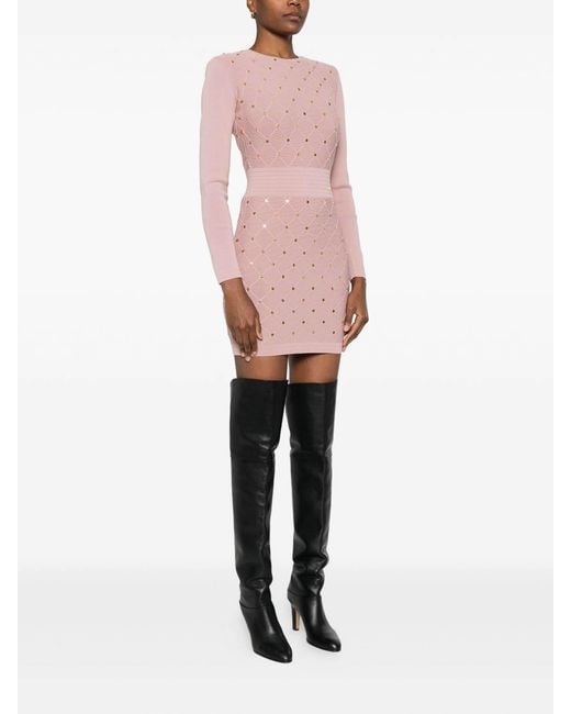 Elisabetta Franchi Pink Long Sleeve Mini Dress