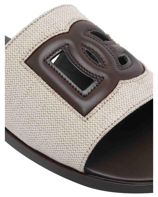 Dolce & Gabbana White Dg Logo Sandals for men