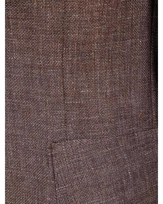 Barba Napoli Brown Easy Single Breast Jacket for men
