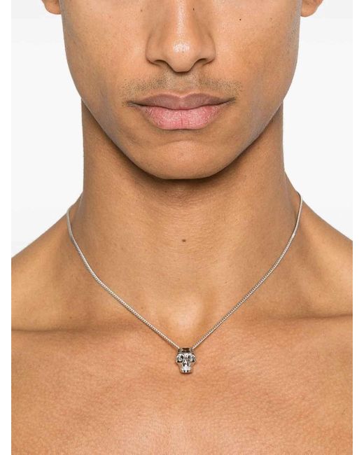 McQueen White Lobster Claw Curb Chain for men