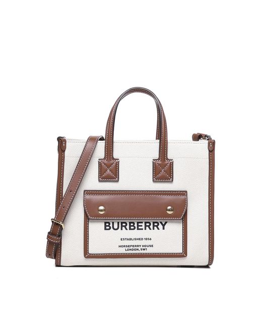 Burberry White Freya Tote Bag