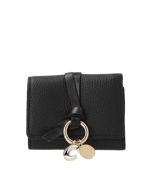 Chloé Black Mini Tri Fold Wallet