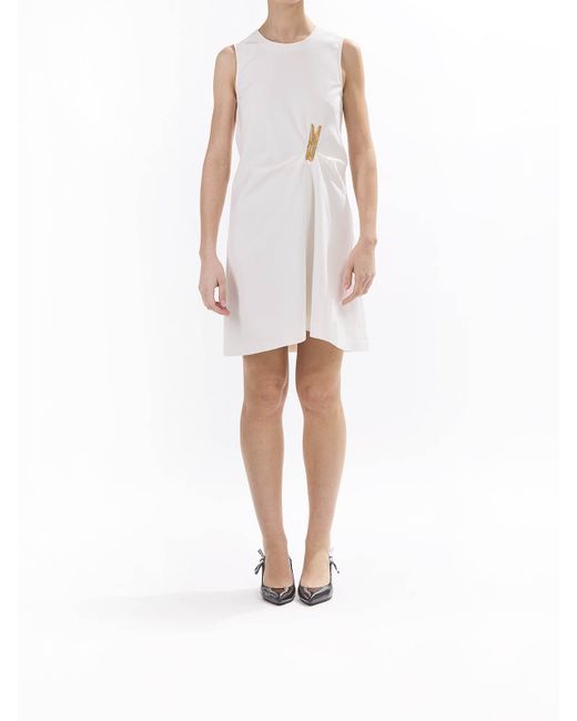 Moschino White Abito Cady